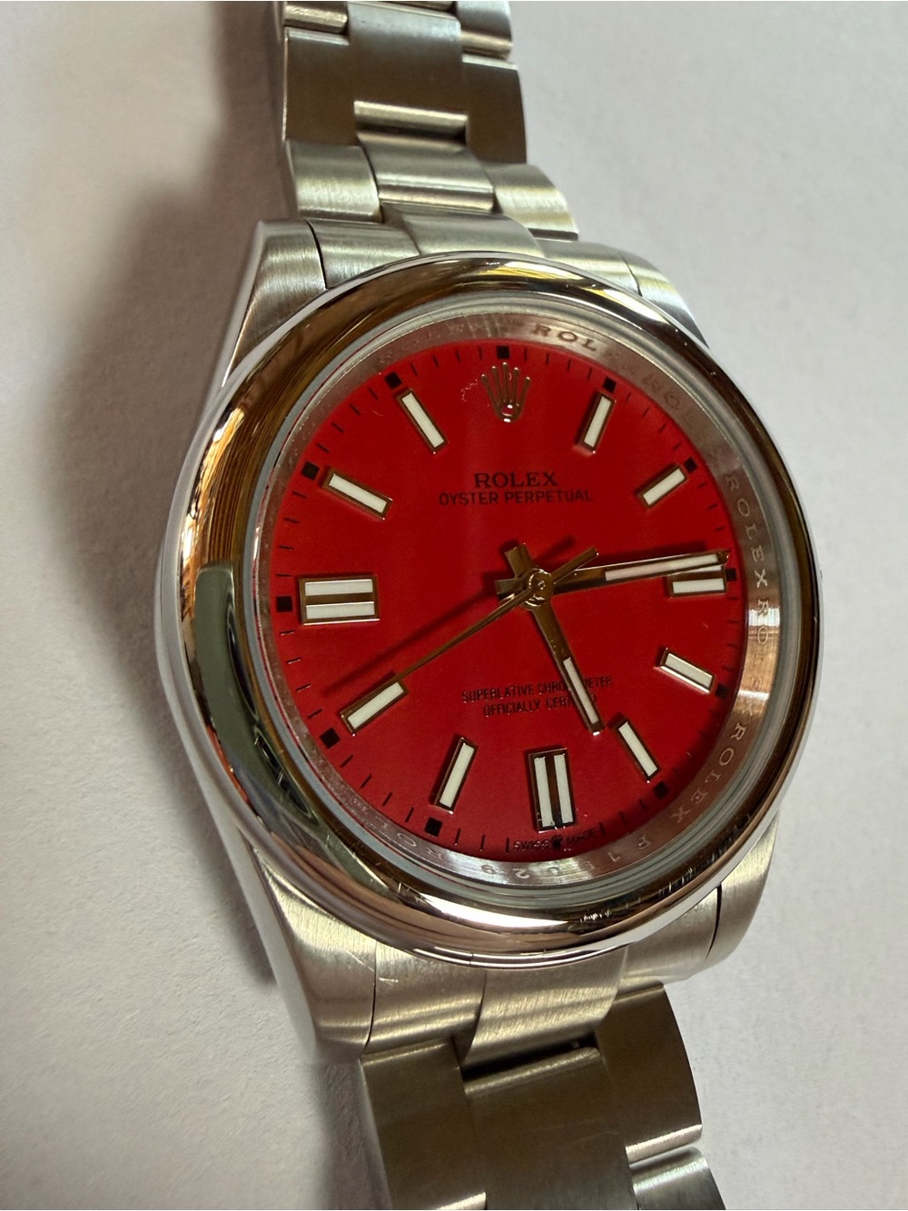 Men’s watch- Red and Stainless steel Dial Watch